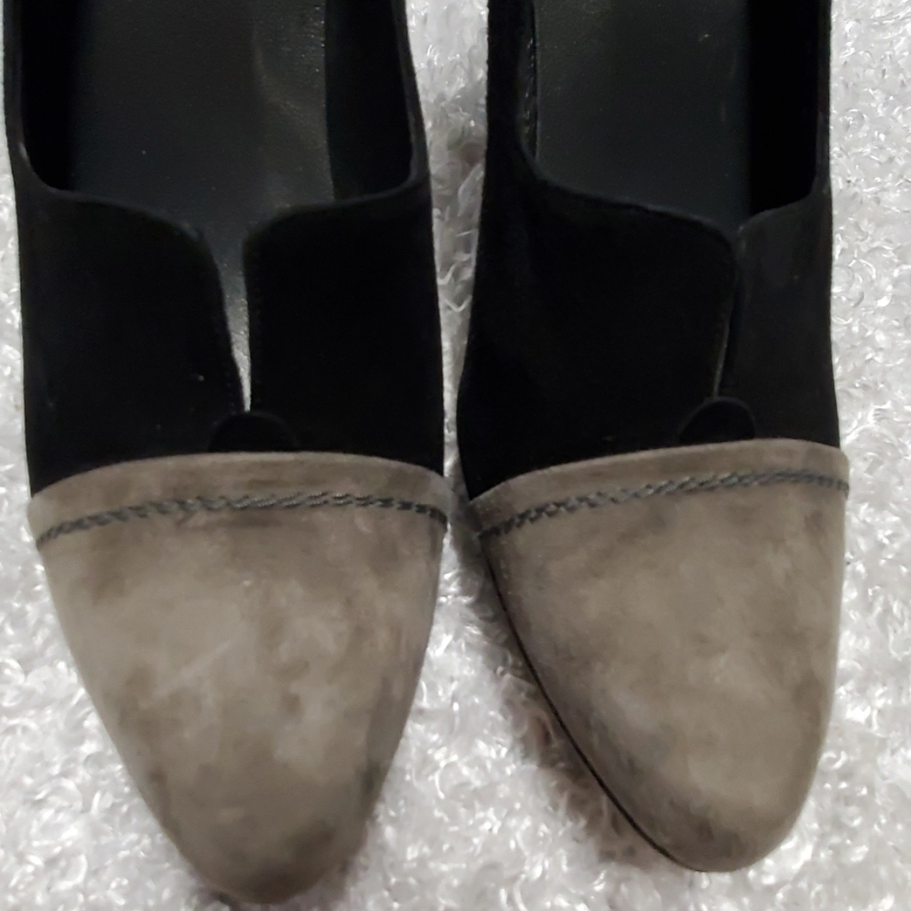 Stuart Weitzman Black & Gray Suede Platform Heels - image 8